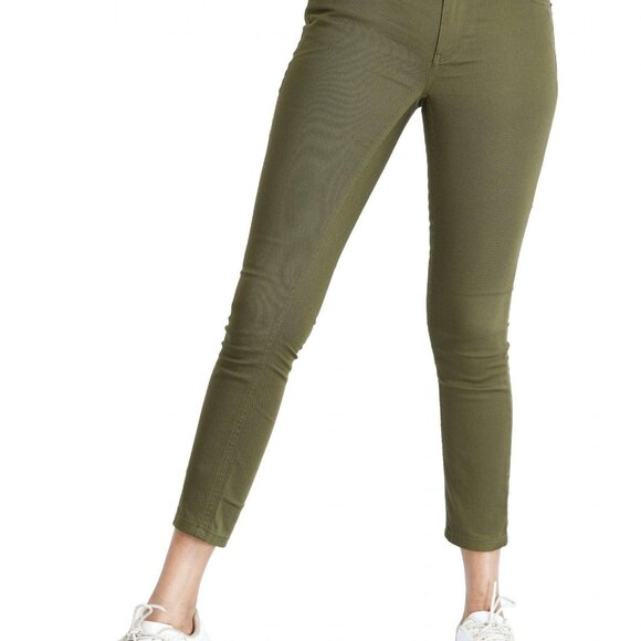 Women's Mid-Waist Cotton Stretch Pant - GREEN SZ 8,10,12,14 NWT - Picture 3 of 5